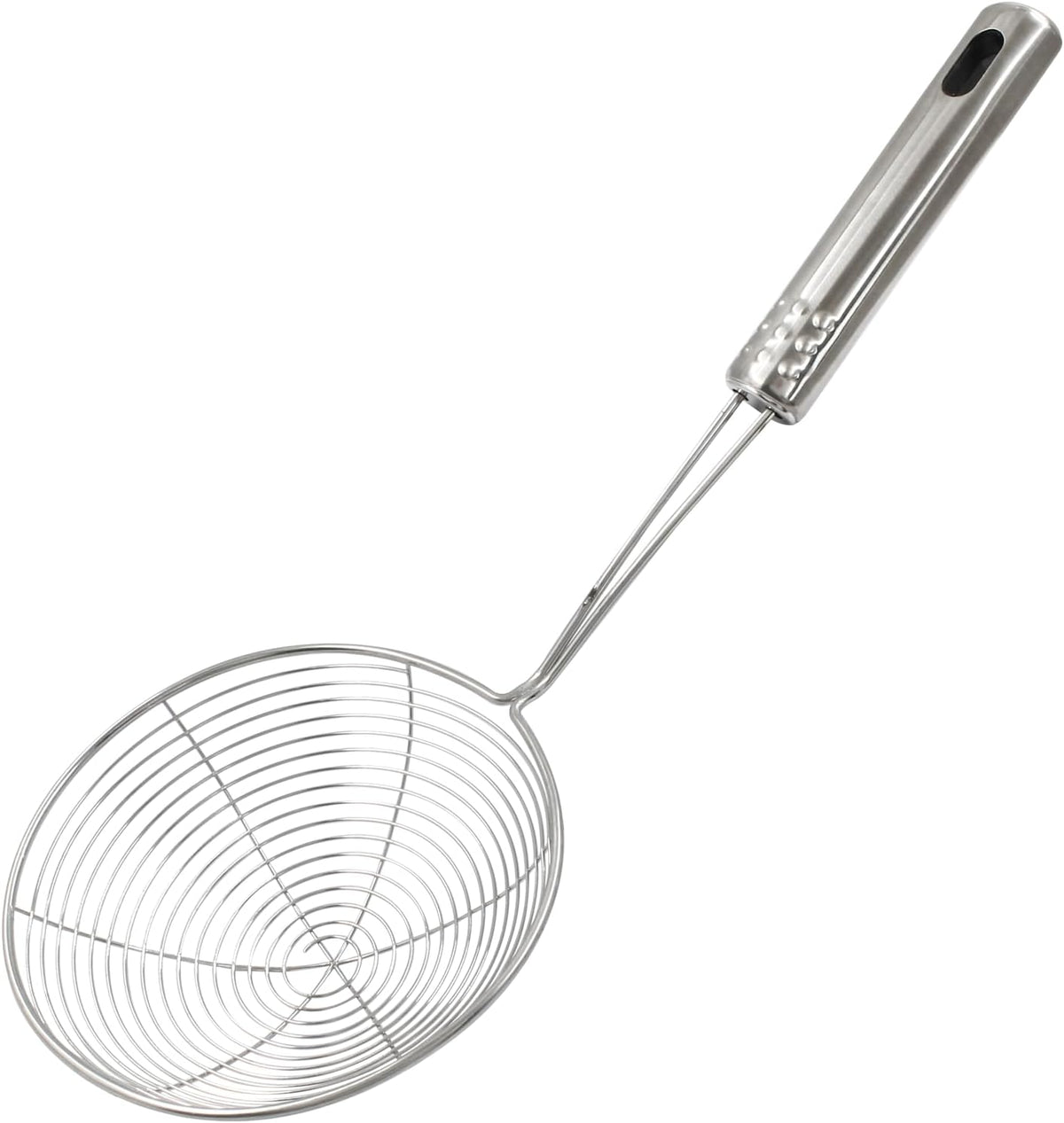 5.5" Stainless Steel Spider Strainer Skimmer Pasta Strainer Spoon for Frying and Cooking, Asian Strainer Ladle with Long Handle, 12.8" Long
