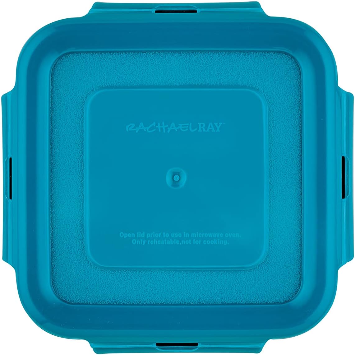 Rachael Ray Leak-Proof Nestable Container Food Storage Bin Set, 10-Piece, Clear with Teal Lids
