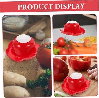 Zerodeko Red Handheld Vegetable Grater Food Holder Safety Cutting Finger Guard Kitchen Protector for Mandoline Slicer Preventing Injuries and Ensuring Secure Slicing at Home and Restaurants