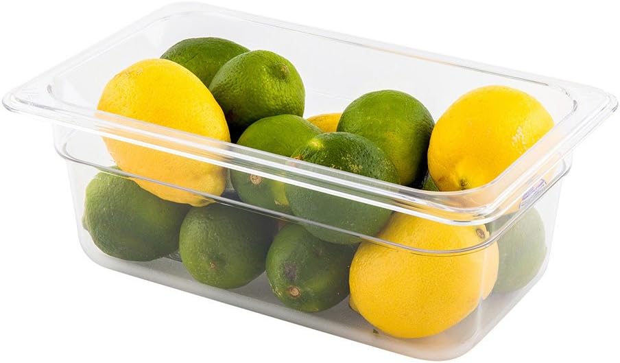 Restaurantware-2.5 Inch Deep Food Pans, 1 1/6 Size Commercial Food Storage Container - Freezable, Break-Resistant, Clear Plastic Cold Pans, Dishwashable, For Kitchens, Restaurants, Or Cafeterias