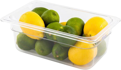 Restaurantware-2.5 Inch Deep Food Pans, 1 1/6 Size Commercial Food Storage Container - Freezable, Break-Resistant, Clear Plastic Cold Pans, Dishwashable, For Kitchens, Restaurants, Or Cafeterias