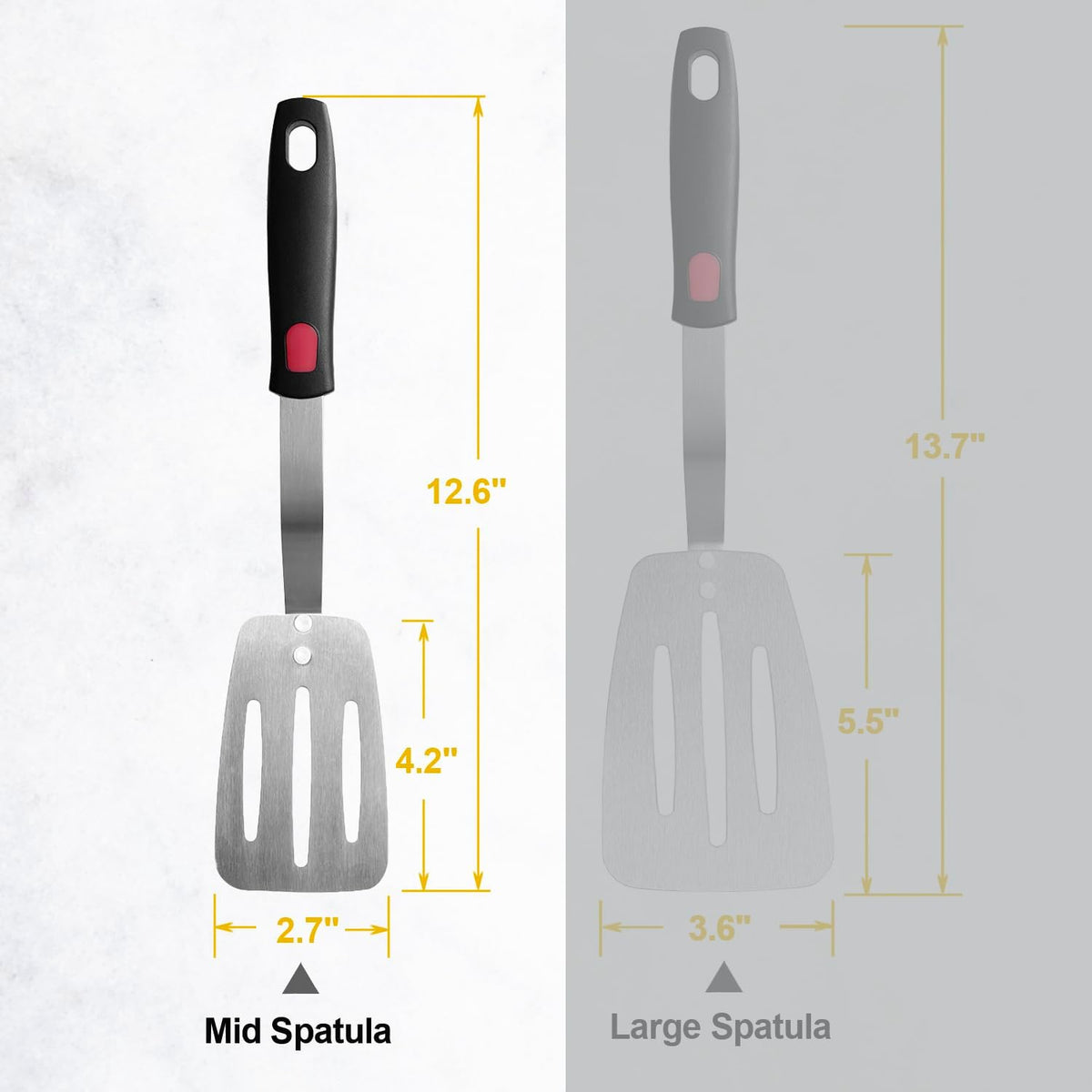 Stainless Steel Flexible Spatula, Thin Metal Turner, X' L Slotted