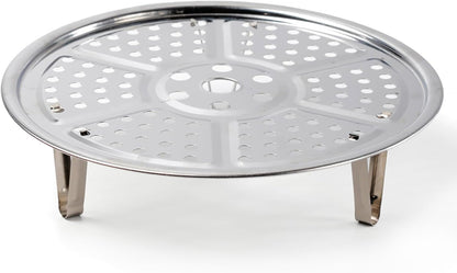 8.7 Inches Premium Stainless Steel Steamer Rack with Removable Stand | Steaming Tray Fits Cookware Over 9 Inches Inner Diameter. Silver 22cm Steamers Rack. WIVKFML