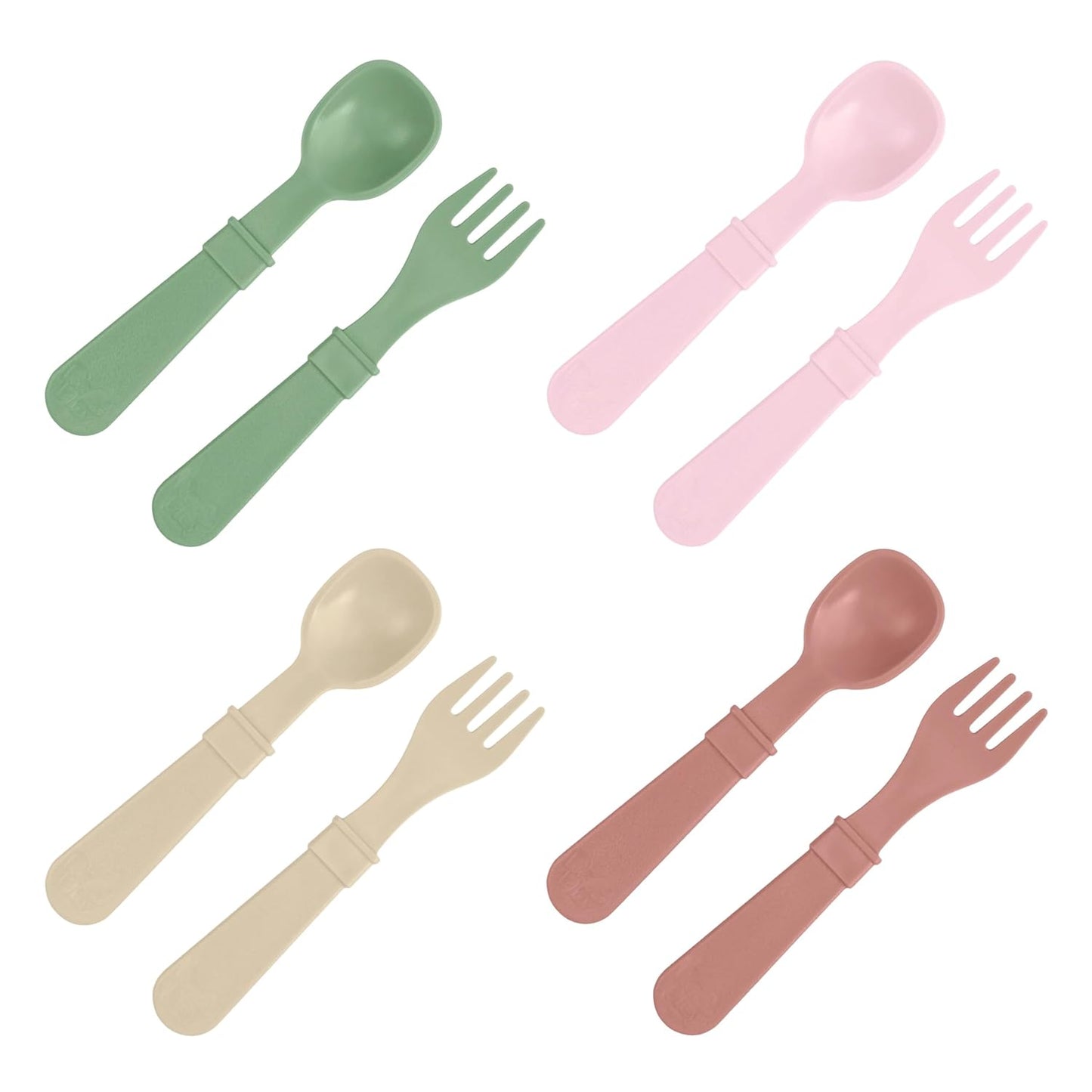 Re-Play Toddler Forks and Spoons Set - 4x4 Utensils Set for Kids - Dishwasher and Microwave Safe - Made in USA - Set of 8-5.8" x 1.2" x 0.2" - Princess