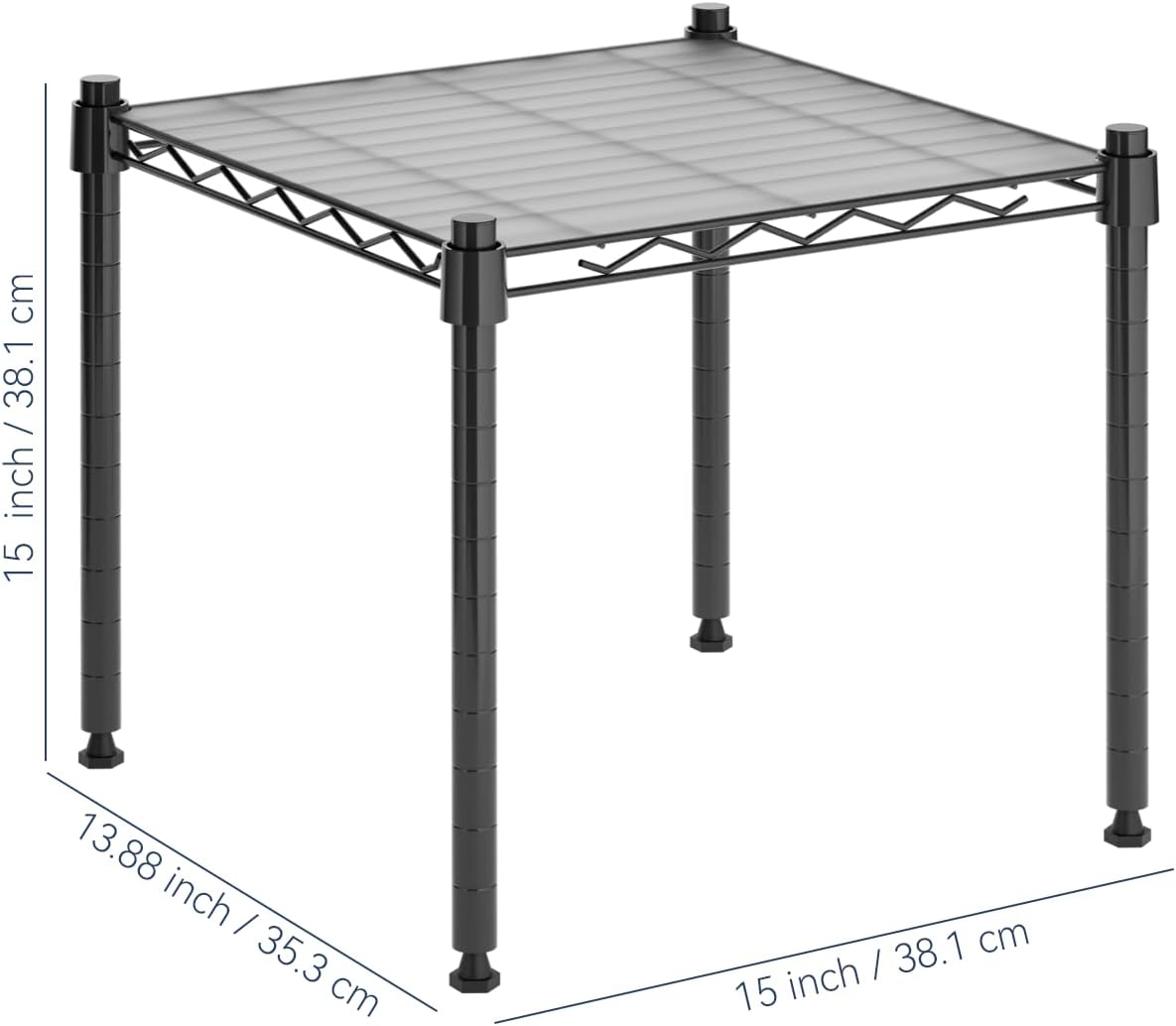Whitmor 2-Wire Shelving Unit, Metal Storage Shelves, Stacking Shelf with Basket, Easy Assembly Home Organizer for Pantry, Kitchen, Garage, Plant