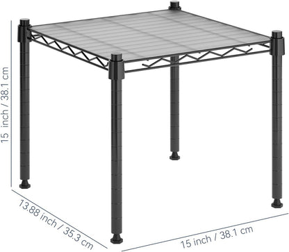 Whitmor 2-Wire Shelving Unit, Metal Storage Shelves, Stacking Shelf with Basket, Easy Assembly Home Organizer for Pantry, Kitchen, Garage, Plant