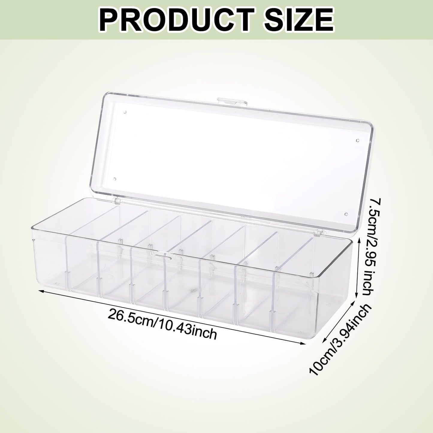 Drink Packet Organizer, Water Flavor Packet Holder with Lid Compact Water Drink Packet Storage Container with Removable Dividers Food Storage Bins for Cabinets Refrigerator