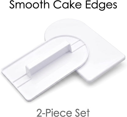 2 Pcs White Plastic Fondant Icing Smoother Polisher Icing Scraper Paddle Tool for Cake Decoration Sculpting and Modeling Tools Decorating Tools