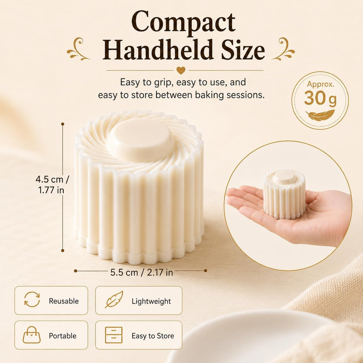 Creative Double-Ended Pastry Mold, 2-in-1 Mooncake Cookie Press, Reusable Baking Mold Tool for Homemade Cookies, Mooncakes, Pastries, Filled Desserts & DIY Treats (2)
