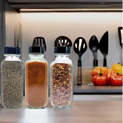 JARMING COLLECTIONS 16oz Glass Spice Shakers with Lids – Large Seasoning Containers with Shaker Tops for Kitchen, Pantry & Herb Storage