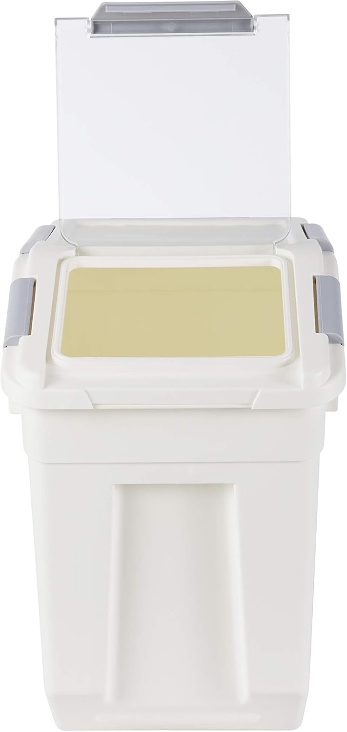 EonTone [2-Pack] 30 lbs Rice Storage Container, 15L Airtight Food Bin with Wheels for Flour, Pet Food