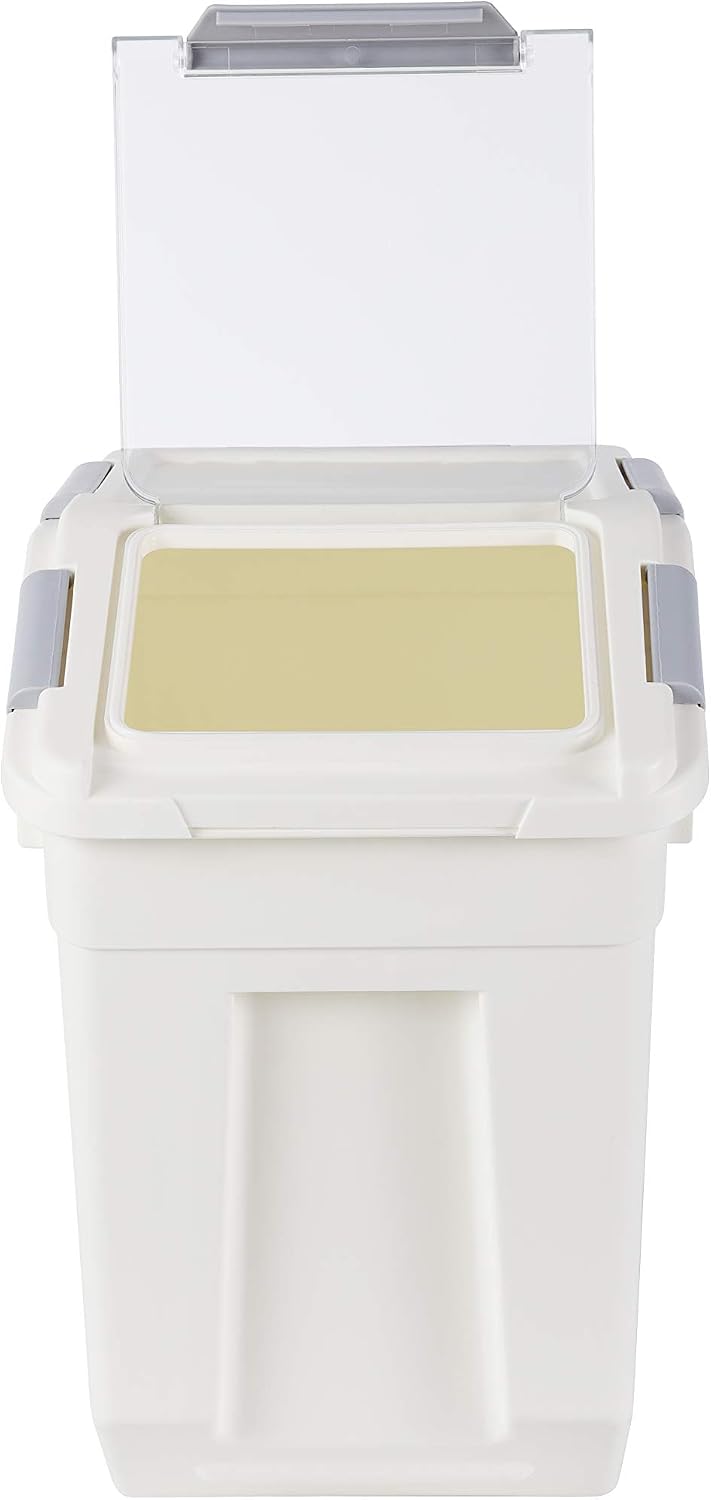 EonTone [2-Pack] 30 lbs Rice Storage Container, 15L Airtight Food Bin with Wheels for Flour, Pet Food
