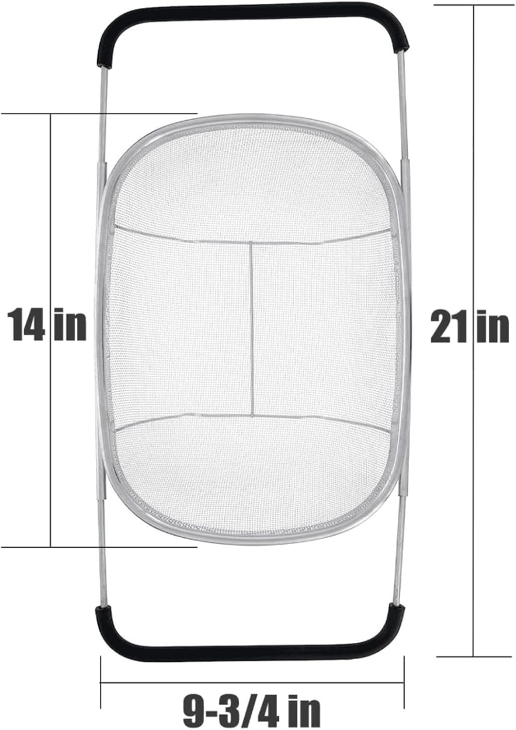 Professional-Grade Stainless Steel Colander – 6-Quart Over-Sink Expandable Strainer Basket with Non-Slip Silicone Handles, Fine Mesh Sieve for Draining Pasta, Washing Veggies, Rinsing Rice & More