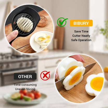 Egg Slicers Cutter, Stainless Steel Multifunction Slicing Mould, Handheld Mushroom Kiwi Divider Tomato Strawberry Cutter, 2.95 * 7.5inches (Black)