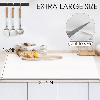Extra Large Dark Green Countertop Mat - Silicone Table Kitchen Desk Mat - Non-Slip & Heat Resistant - Dinner Placemat Pastry Dough Rolling Mat - Colors A