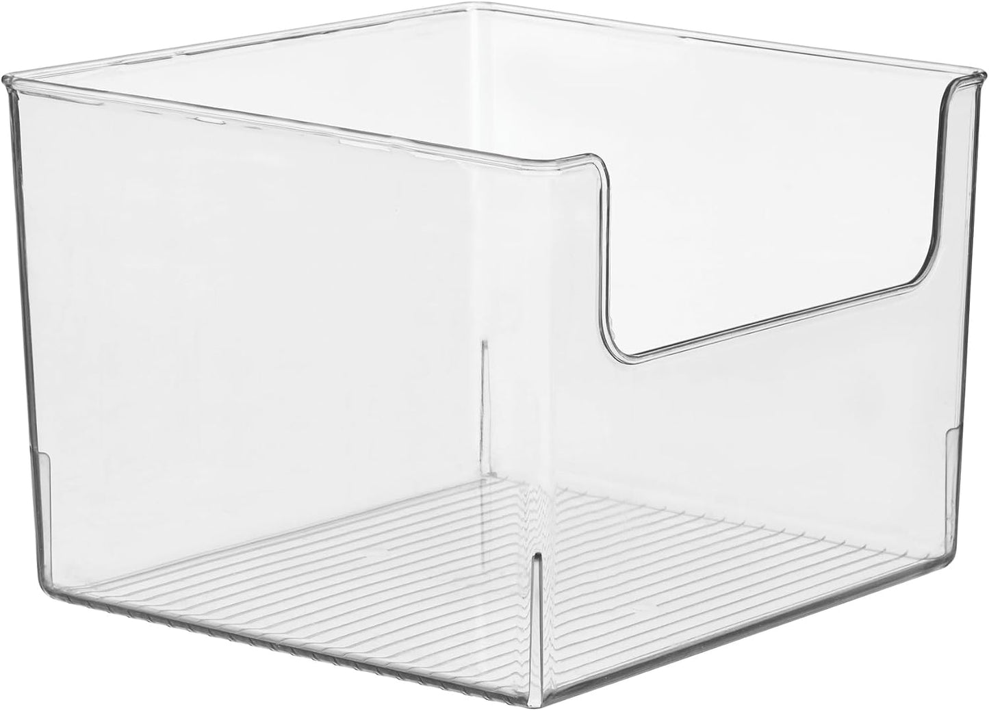iDesign Open-Front Storage Bin, Clear | Kitchen, Pantry, Bathroom, Home Office, Made in USA