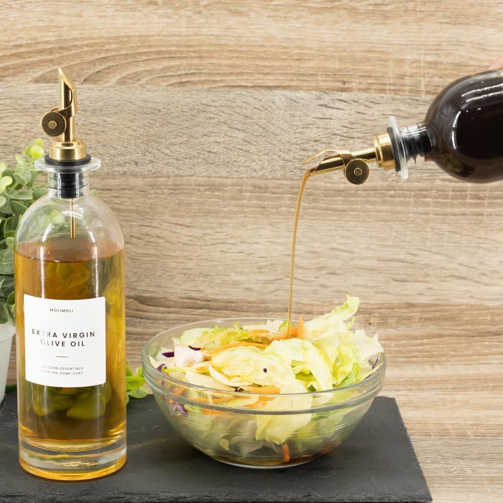 Molimoli - Premium Olive Oil Dispenser Bottles for Kitchen with Pourer - Oil and Vinegar Dispenser Set, Glass Dispenser for Kitchen, Dispenser Bottle of 350ml