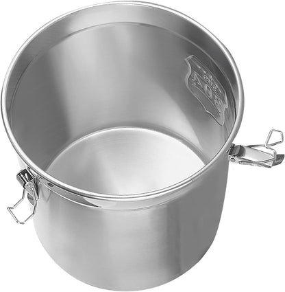 DYNAMI 12.7Gal 304 Stainless Steel Rice Storage Container,Extra Large Food Grade Canister,40-90Lbs Sealed Rice Bucket with Airtight Lid and Locking Buckle,for Rice, Flour, Grain (48L)