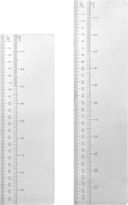 2 PCS Stainless Steel Cake Scraper Set with Scale, 10 & 12 Inch