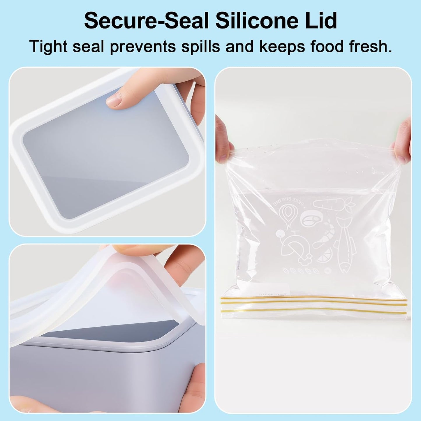 Silicone Freezer Trays with Lid, 1 & 2 Cup Meal Prep Molds 4 Pack | Portion Control Soup Containers | Airtight Stackable Freezer Cubes | BPA-Free Dishwasher Oven Safe, with Freezer Bags& Labels