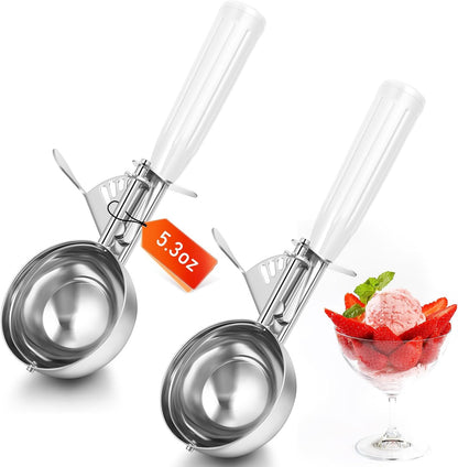Reallnaive Ice Cream Scooper with Trigger, 4 oz, Gray