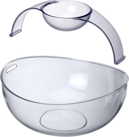 Amazing Abby - Charlotte - Plastic Chip and Dip Bowl, Clear Serving Platter, Unbreakable Party Appetizer Tray, BPA-Free, Dishwasher-Safe, Great for Chips, Salsa, Veggies, Snacks, and More