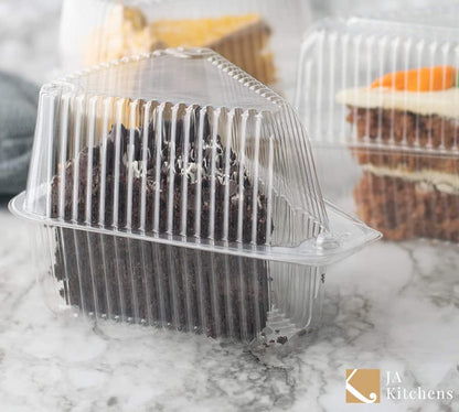 Hinged, Clear Single-Slice Pie/Cake/Cheesecake Container (High Dome Lid) - 20 Pieces