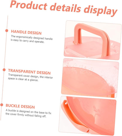Portable Cake Carrier 9.84 Inch Transparent Plastic Cake Box with Handle and Lid for Household Baking Storage and Outdoor Transport