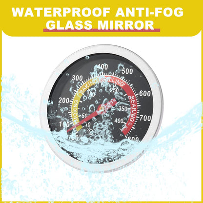 3" Face 1000F Charcoal BBQ Thermometer,1PC Barbecue Temperature Gauge