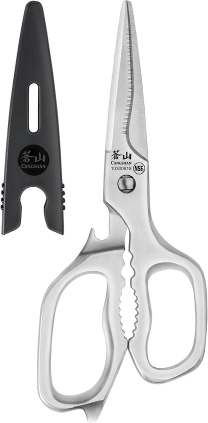 Cangshan Forged Stainless Steel Kitchen Shears with Satin Finish and Blade Guard