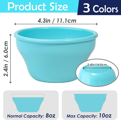 KOLUTI 6 Pack Silicone Bouillon Cups, 8oz Dessert Sauce Dipping Soup Prep Bowl, Small Ice Cream Creme Brulee Pudding Container, BPA Free, Oven, Microwave, Freezer and Dishwasher Safe