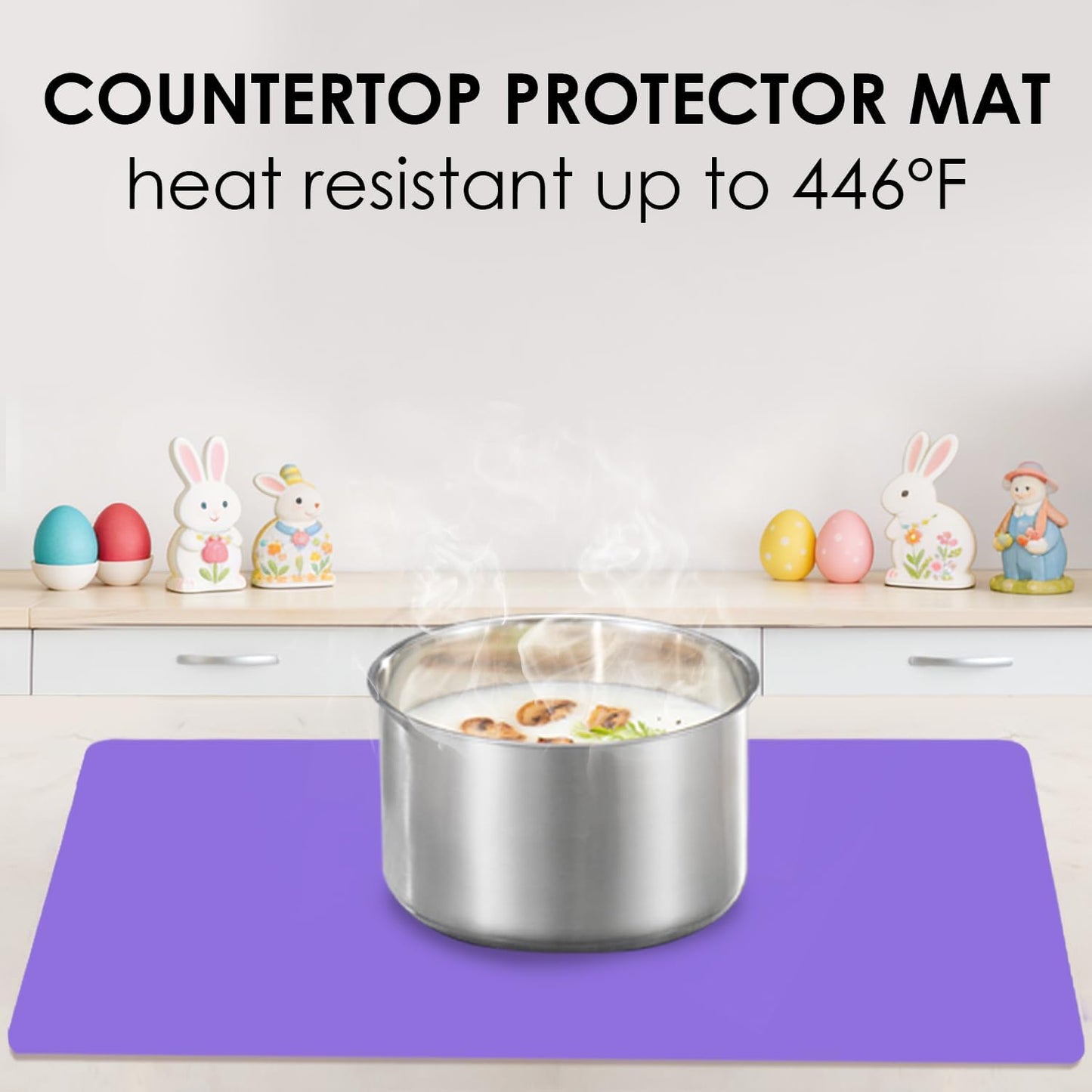 Extra Large Silicone Mats for Kitchen Counter, 27.6'' x 19.7'' Nonskid Silicone Placemats for Kids, Nonstick Purple Silicone Mat for Baking Crafts, Silicone Dab Mat Heat Resistant, 1Pack - Colors A