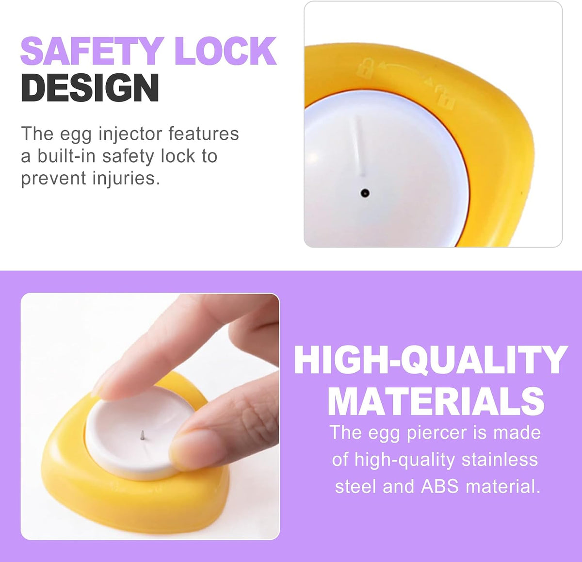 Egg Piercer Tool for Raw Eggs Easy Peel Egg Pricker with Retractable Pin Durable Egg Puncher for Hard Boiled Eggs Cooking Prep Kitchen Accessory