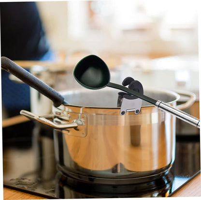 Stainless Steel Pot Side Clamp Spoon Holder 4pcs for Kitchen Use