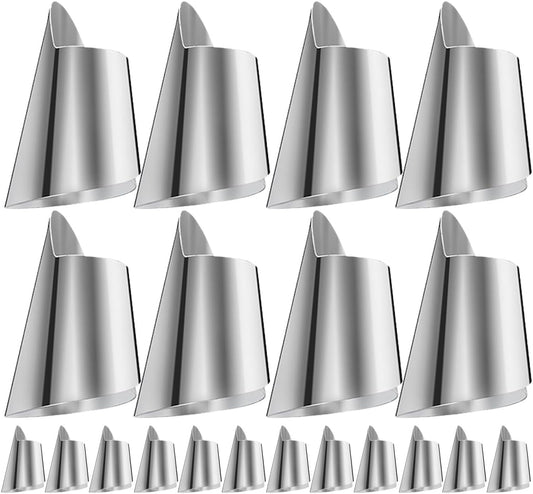 Zerodeko 20pcs Stainless Steel Finger Guards Finger Protector Cutting for Vegetable Slicing Peeling Shelling Fruit and Seafood Prep Nail Cover Guards for Kitchen Use