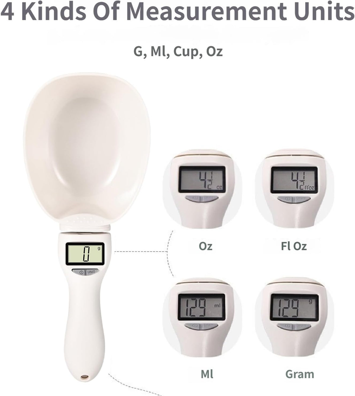 2026 New Digital Measuring Spoon, Electronic Measuring Spoon, Digital Food Measuring Scoop Scale Cup With LCD Display, 800g/1g High Precision, for Dog Cat Pet Food, Daily Meals Kitchen Gadgets (1)