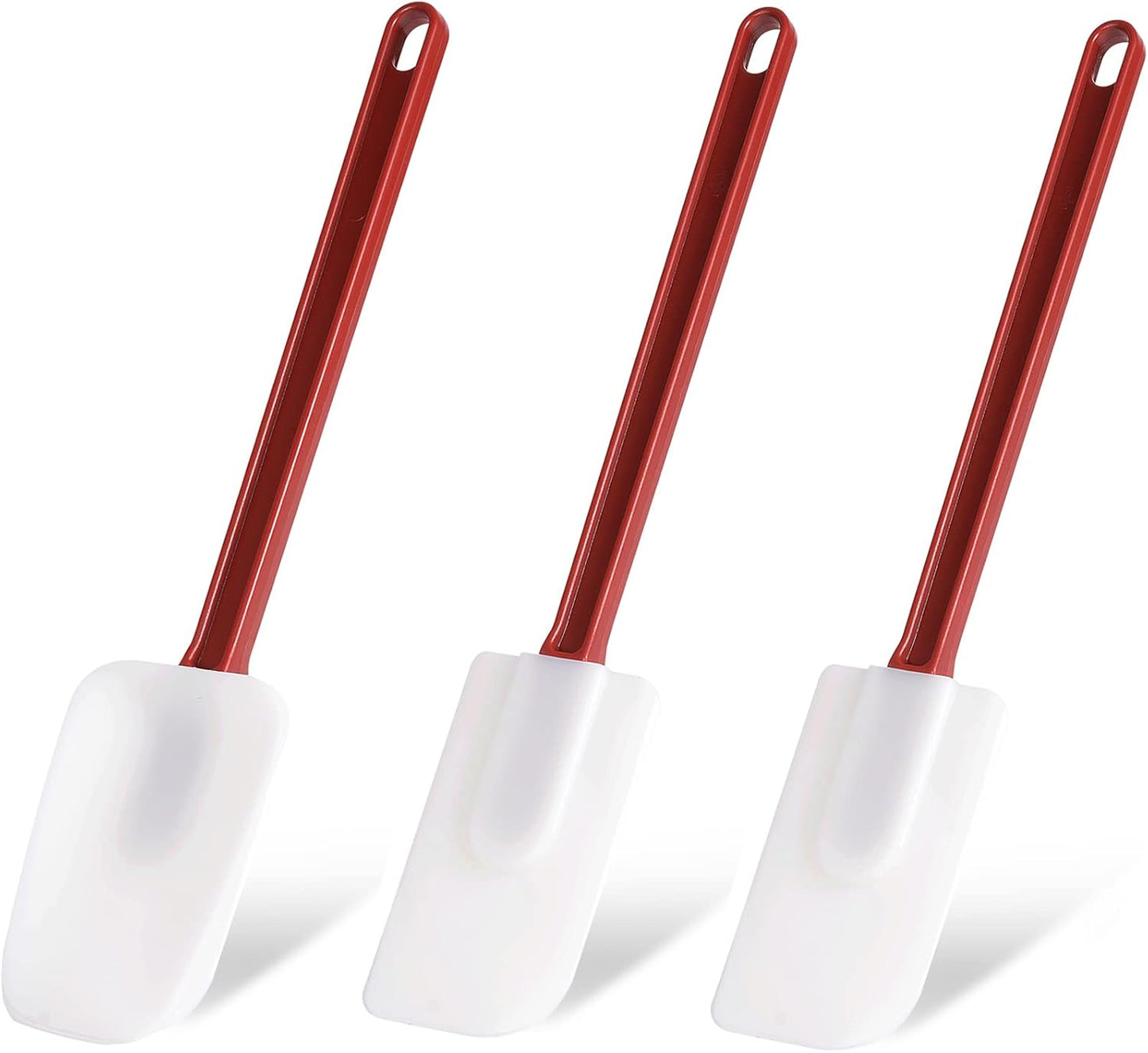 3 PCS Commercial Grade Heat Resistant Silicone Spatulas, 9.5-Inch Rubber Spatulas for Baking, Nonstick & BPA-Free