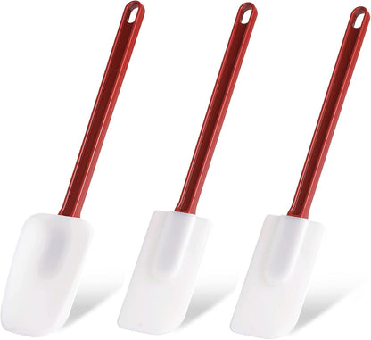3 PCS Commercial Grade Heat Resistant Silicone Spatulas, 9.5-Inch Rubber Spatulas for Baking, Nonstick & BPA-Free