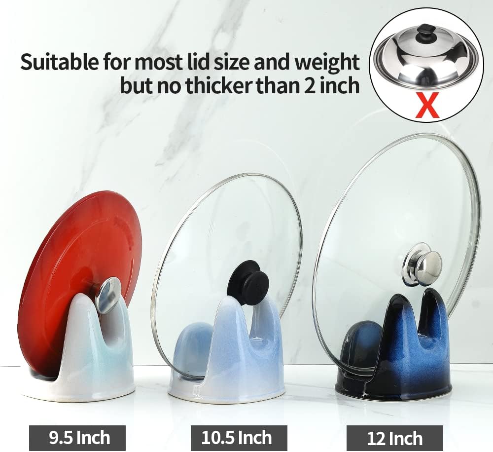 Nihow Ceramic Pot Lid Holder While Cooking for Kitchen Counter/Stove Top