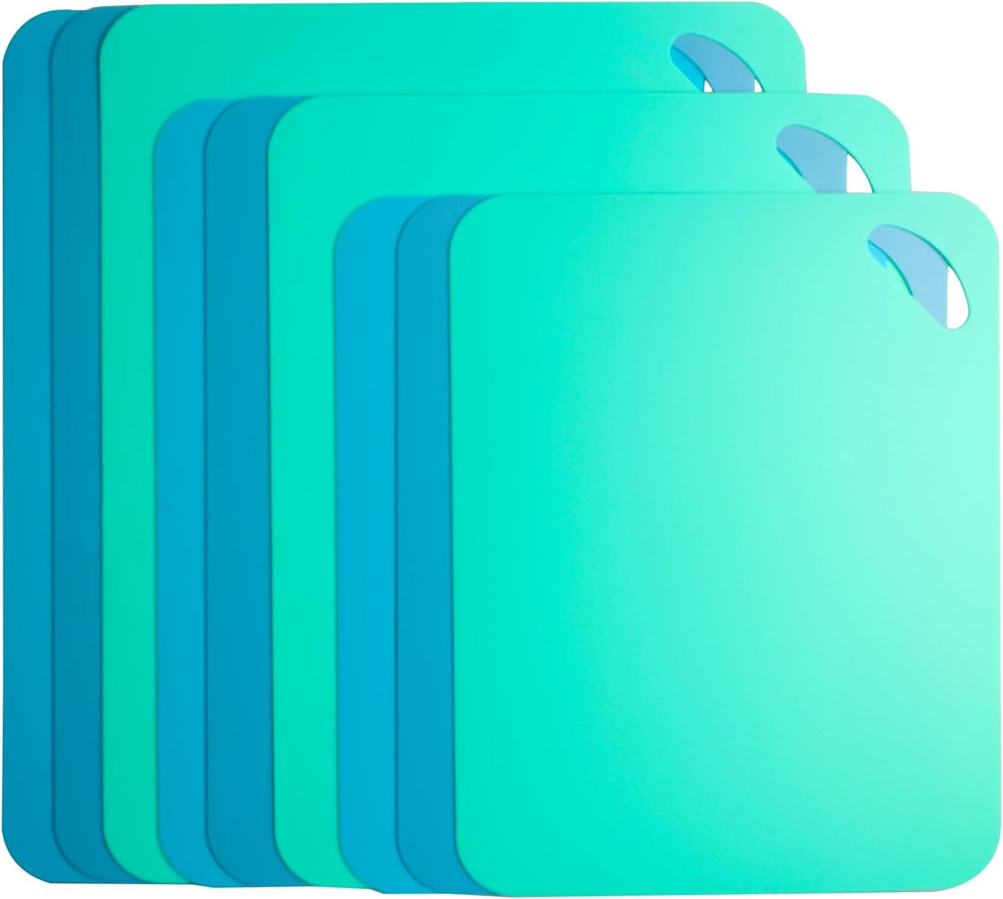 Plastic Flexible Cutting Mats for Kitchen, 3pcs Color Coded Chopping Board Set, Cutting Board Sheet for Kitchen Cooking, Dishwasher Safe （11.5x9"）