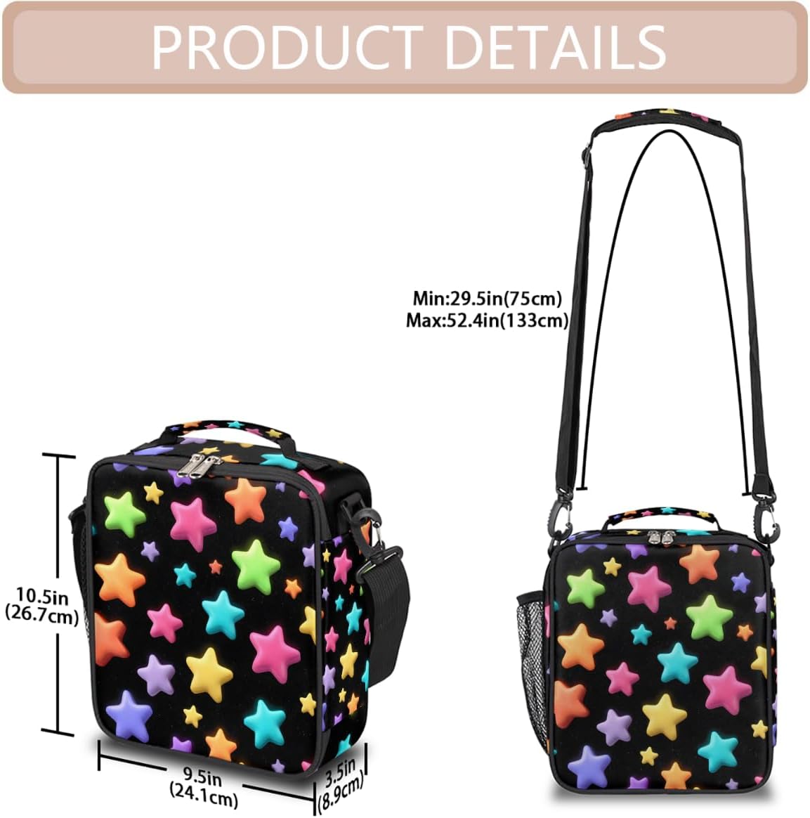 cfpolar Skull Skateboard Lunch Box for Boys Girls, Insulated Lunch Bags for Kids Reusable Mini Cooler Lunch Tote Lunchbox Thermal Meal Tote Kit with Shoulder Strap for Work School Picnic