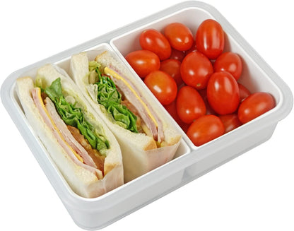 carrotez Food Storage Containers with 3 Removable Compartments, Food Prep Container with Airtight Lids, Portion Control Container, Microwave Safe, Reusable, 4.64 Cup (1100ml)