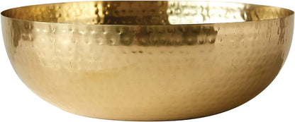 Creative Co-Op Round Hammered Metal Serving and Mixing Bowl, Gold Finish