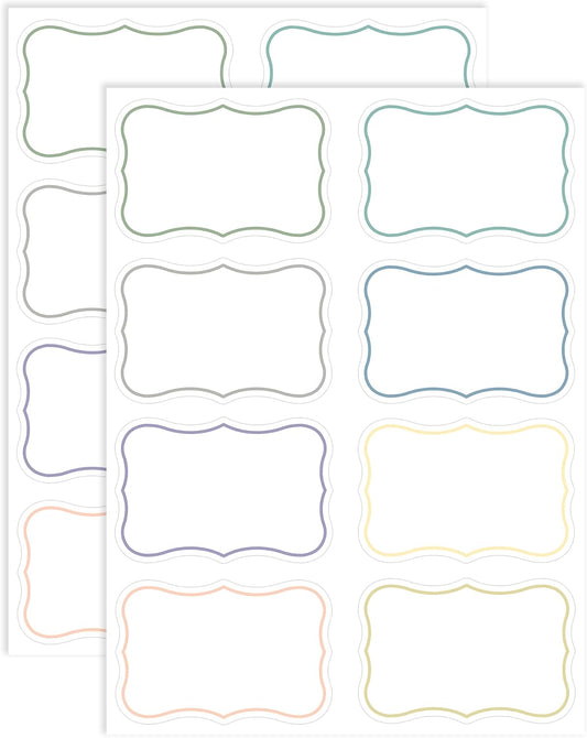 16 Pcs 1.96” x 2.95” Large Dry Erase Labels, Reusable Waterproof Stickers in 8 Colors for Storage Bins, Pantry Containers, Whiteboards and Freezers