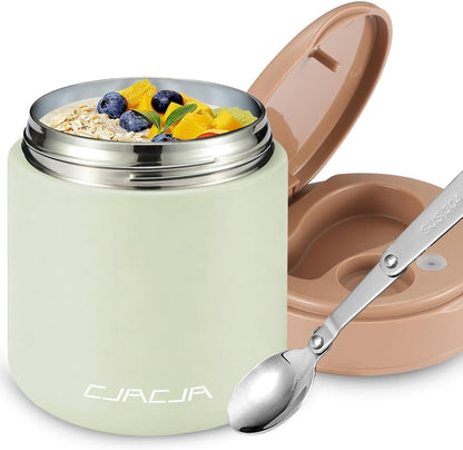 Thermo for Hot Food Kids - 15.2oz, Leak Proof Insulated Food Jar, Soup Thermo, Insulated Lunch Containers, Termos Para Comida Caliente, Wide Mouth Lunch Box with Folding Spoon and Handle