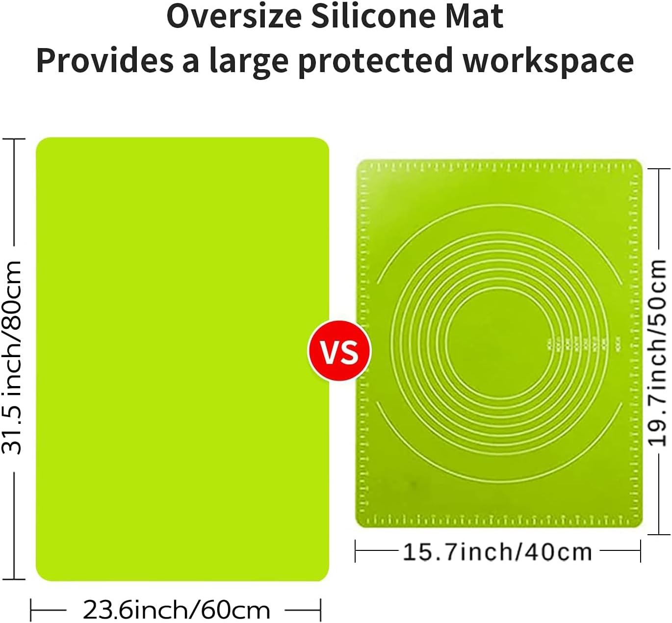 Extra Large Silicone Mat, 31.5x23.6 Inch Heat Resistant Mat for Kitchen Counter, Non Stick Silicone Baking Mat for Dough and Pastry, Thick Silicone placement Countertop Protector, Black countertop mat