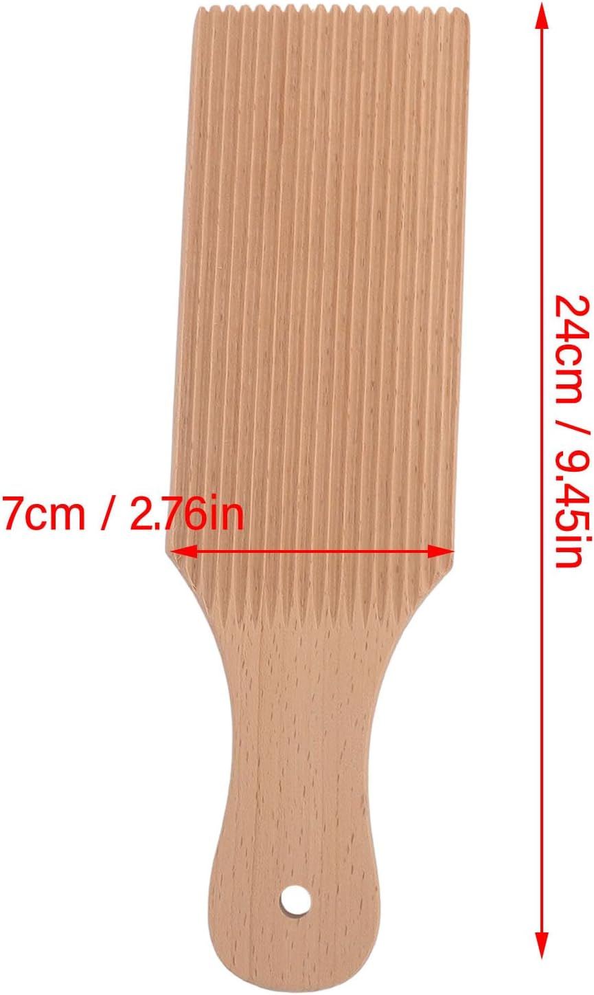 Gnocchi Board Paddle Curved Texturing Tool, Easy Dough Shaping for Home Kitchen Beechwood 9 x 5 Inch 1 Piece