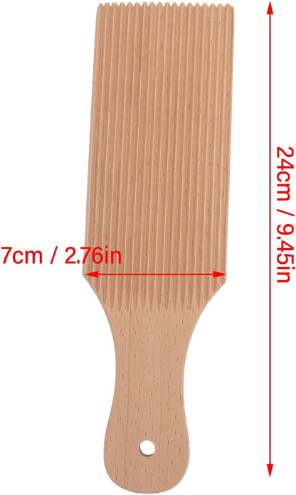 Gnocchi Board Paddle Curved Texturing Tool, Easy Dough Shaping for Home Kitchen Beechwood 9 x 5 Inch 1 Piece