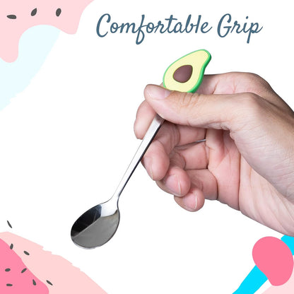 Cocktail Forks, 6-Piece Appetizer Forks, Cat Shapes, Stainless Steel and Silicone Small Forks for Fruits, Cheese, Appetizers