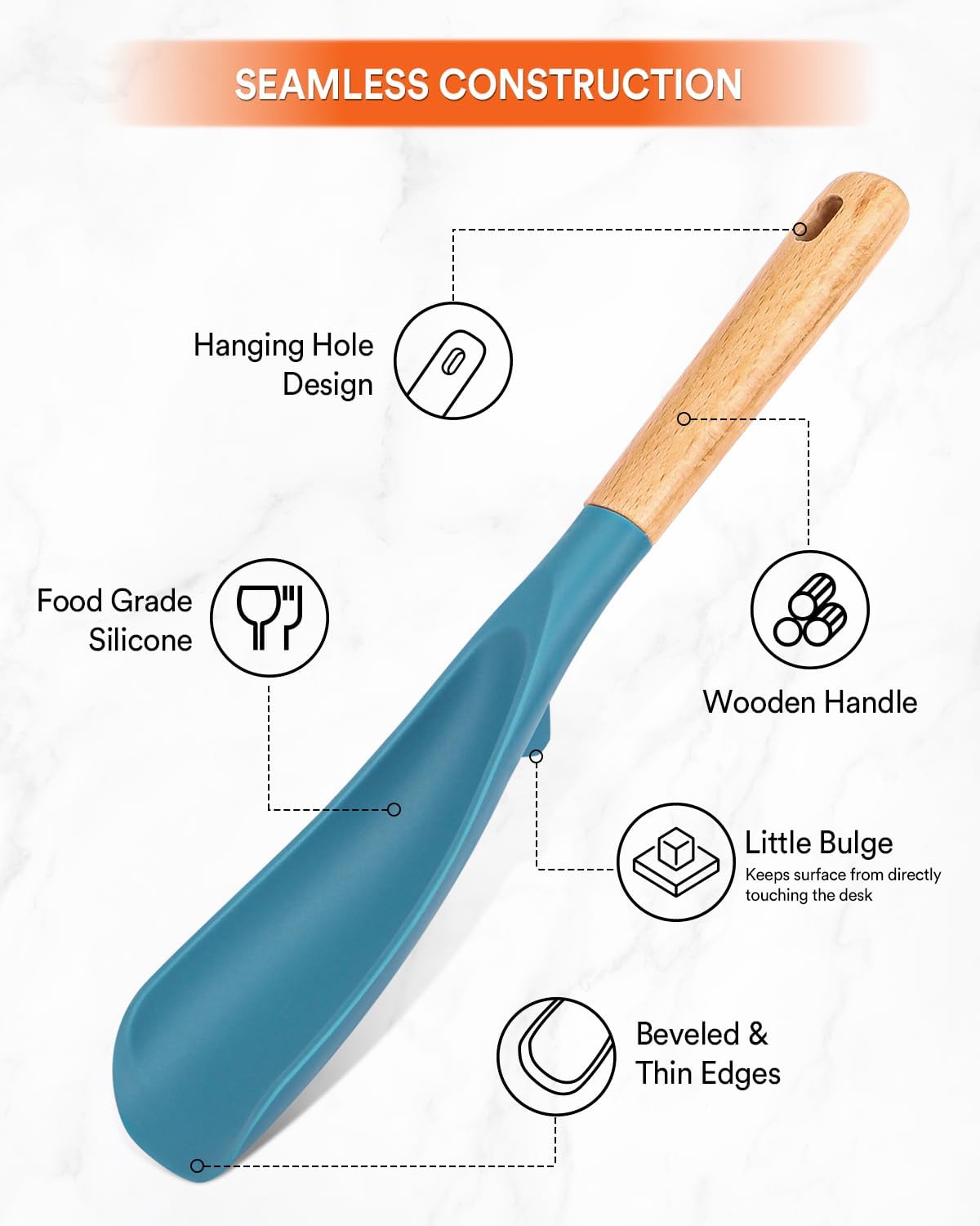 Badiano Cooking Spoon and Rice Scooper for Nonstick Cookware,Multi-function
